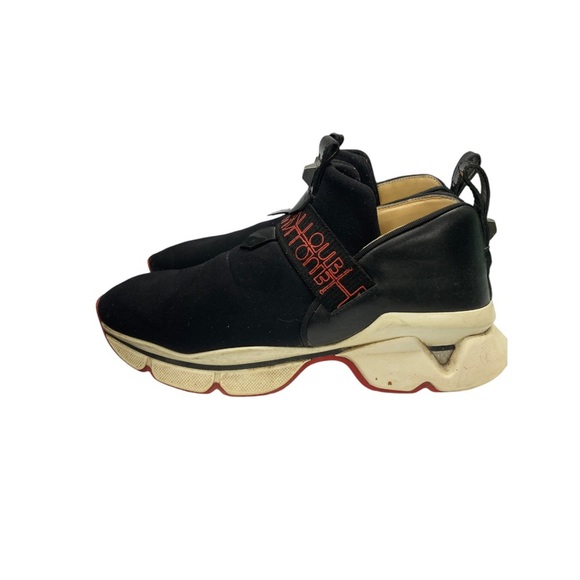 Christian Louboutin black slip on sneaker size 38 - Picture 3 of 11